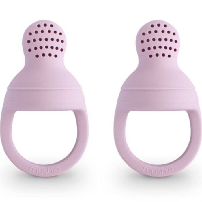 Mushie Smaknapp Silikon 2-pack, Soft Lilac