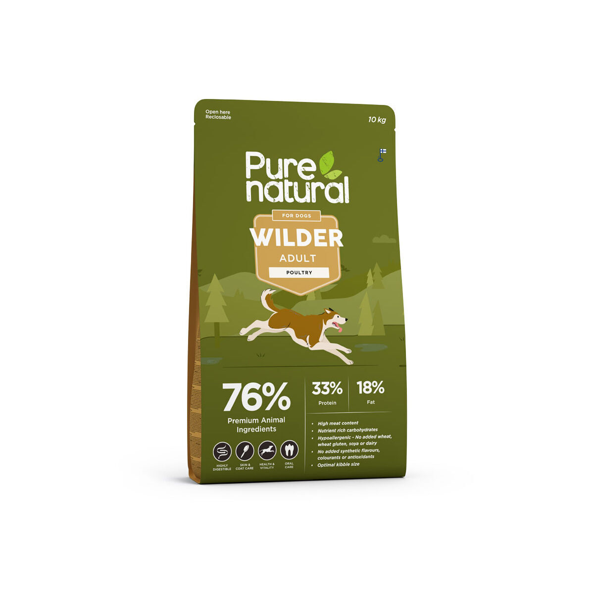 Purenatural Wilder Dog Adult Poultry Torrfoder till Hund 10 kg