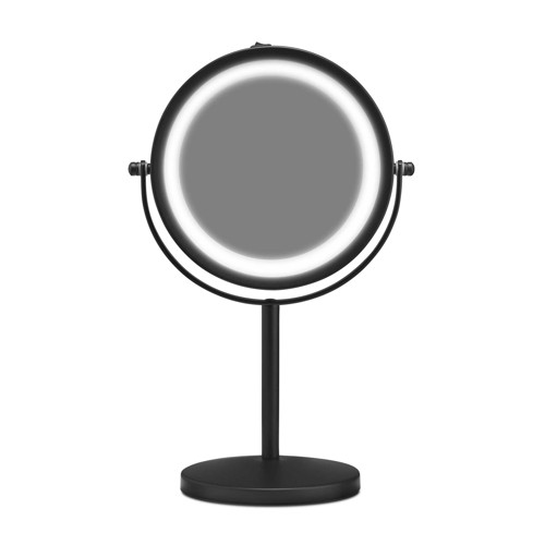 Gillian Jones Table Mirror With Led Light & X10 Magnification Black