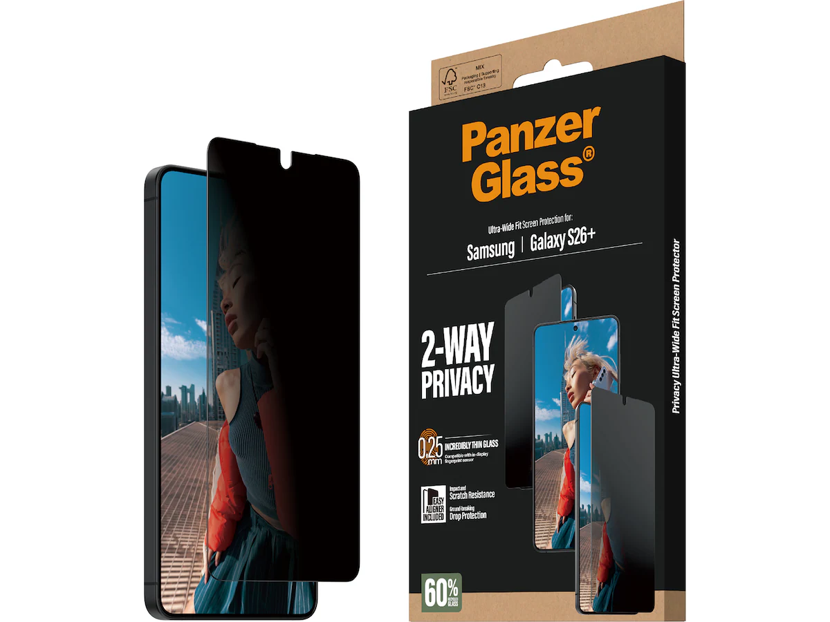PanzerGlass Samsung Galaxy S26+ skärmskydd Ultra-Wide Fit Privacy