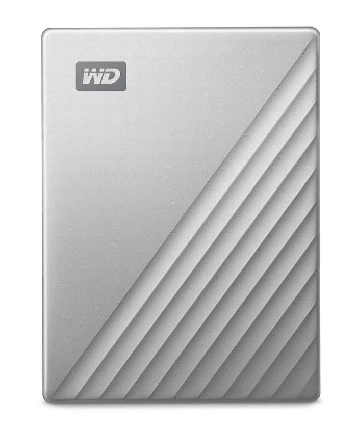 1 TB WD My Passport Ultra, 2.5", USB-C 3.2 Gen1, inkl. adapter till USB-A - Silver, bild 3