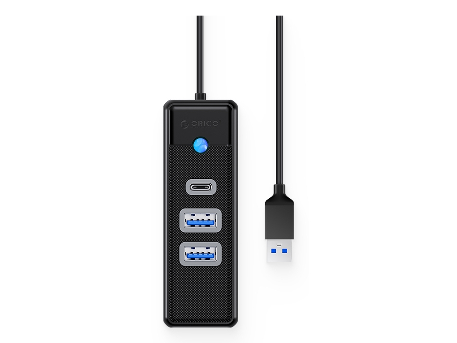 Adapter USB Hub till 2x USB 3.0 + USB-C Orico, 5 Gbps, 0,15m (svart)