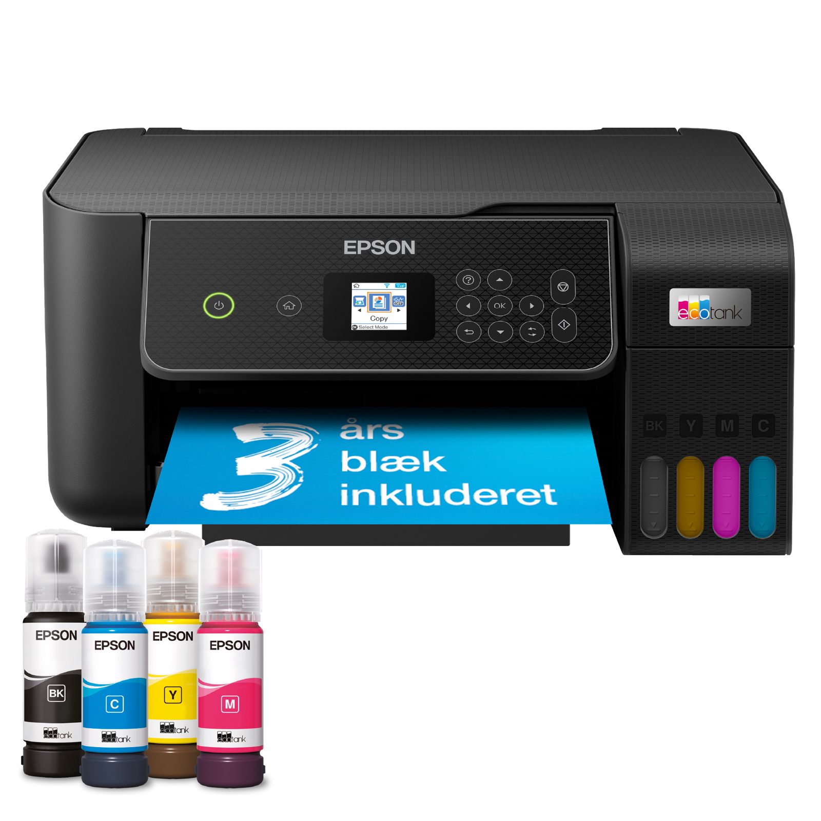 Epson EcoTank ET-2870, skrivare + scanner + kopiator, 10/5 ppm ISO, 1200x2400 dpi scanner, display, AirPrint, USB/WiFi, bild 5