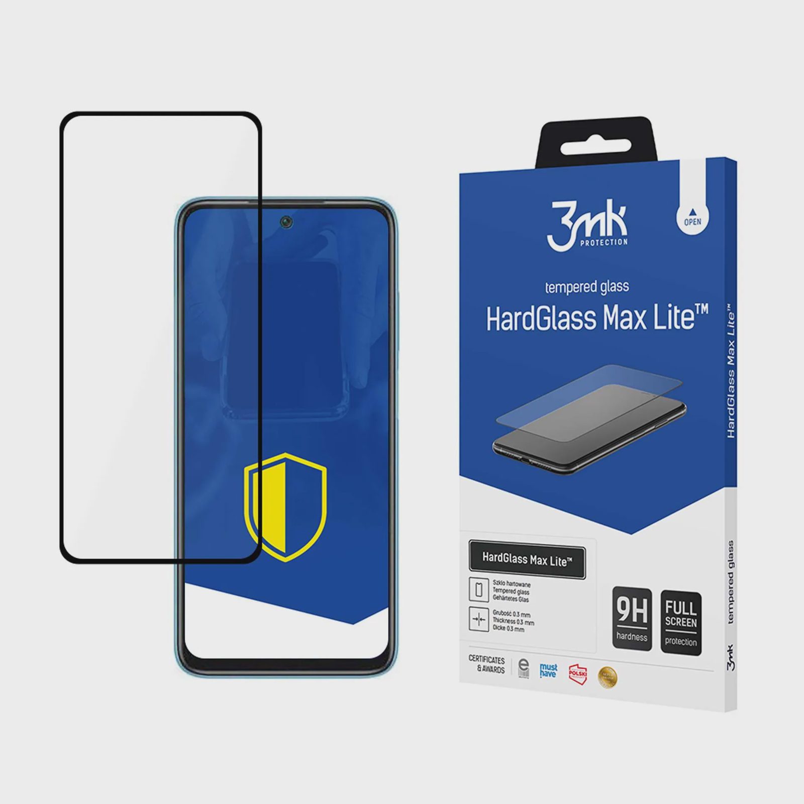 9H 3mk HardGlass Max Lite™-skärmskydd till Xiaomi Redmi 10 (2022)