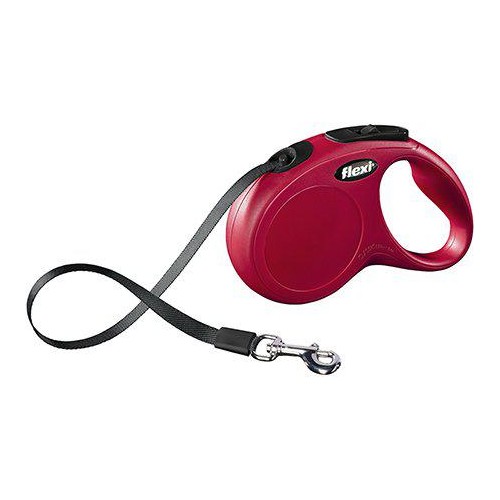 Flexi - New Classic - S - 5m Leash Tape - Red - Max 15Kg