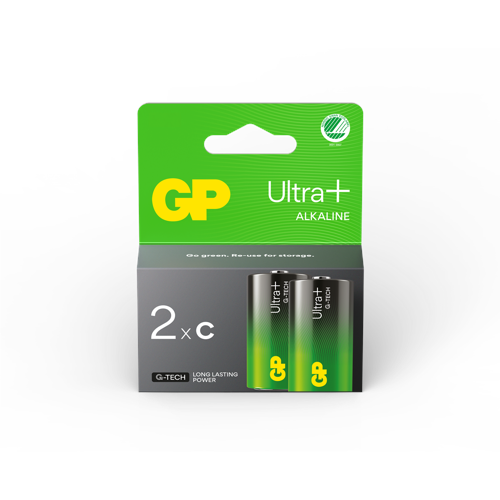 GP Ultra Plus Alkaline C-batteri 14AUP/LR14 2-pack