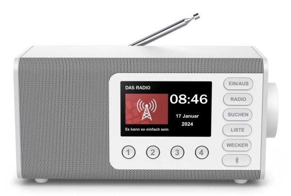 Hama DR1001 digital klockradio FM/DAB/DAB+/Bluetooth RX, vit