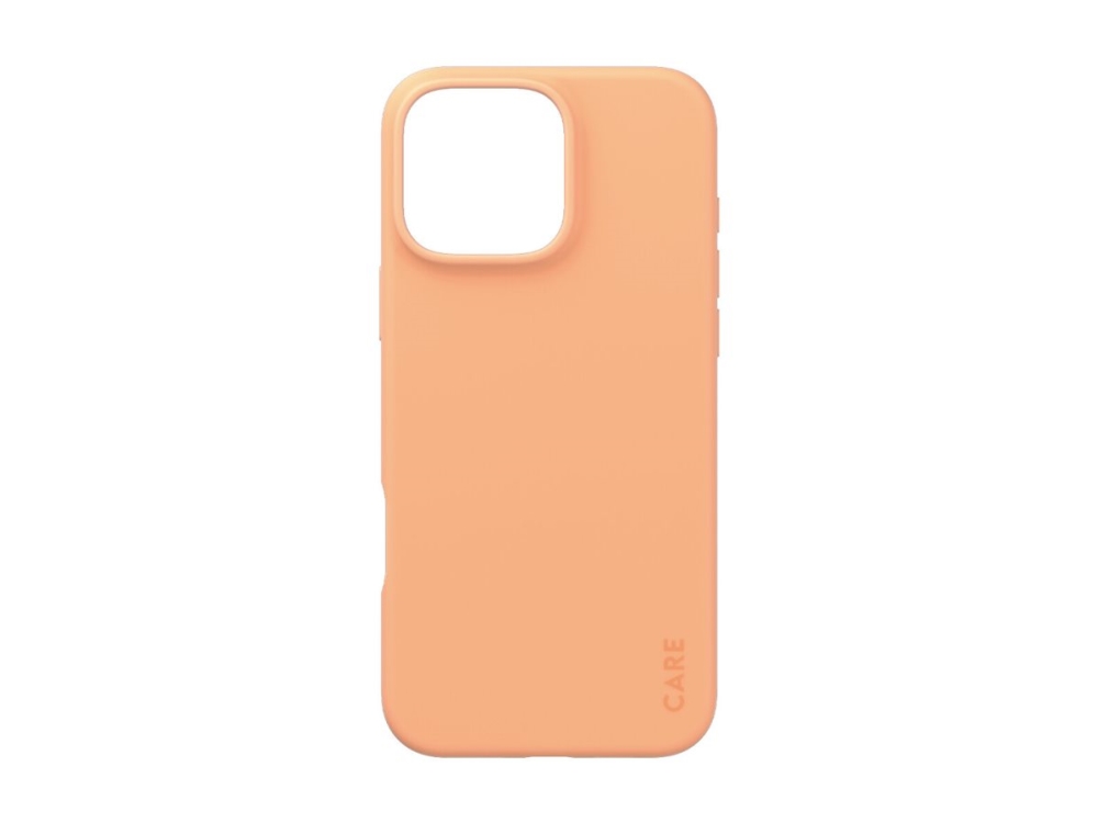 CARE by PanzerGlass - Baksidesskydd för mobiltelefon - termoplastisk polyuretan (TPU), silikonbeläggning - peach fuzz - för Apple iPhone 16 Pro Max