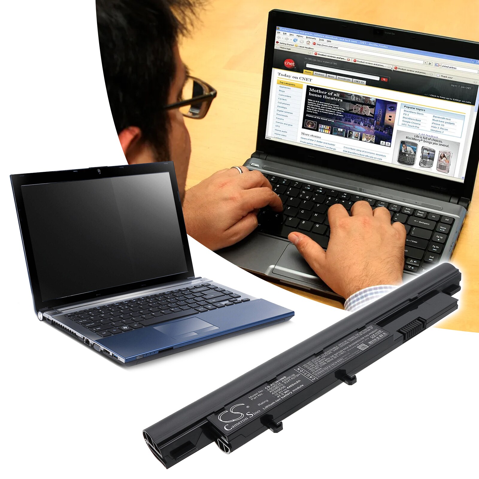 Batteri till Notebook, Bärbar dator för Acer Aspire Timeline 3810T m.fl., bild 3