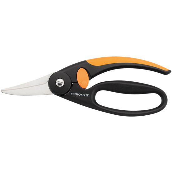 Fiskars 1001533, Rakt snitt, Single, Svart, Orange, Högerhänt, Rakt handtag, Spetsig