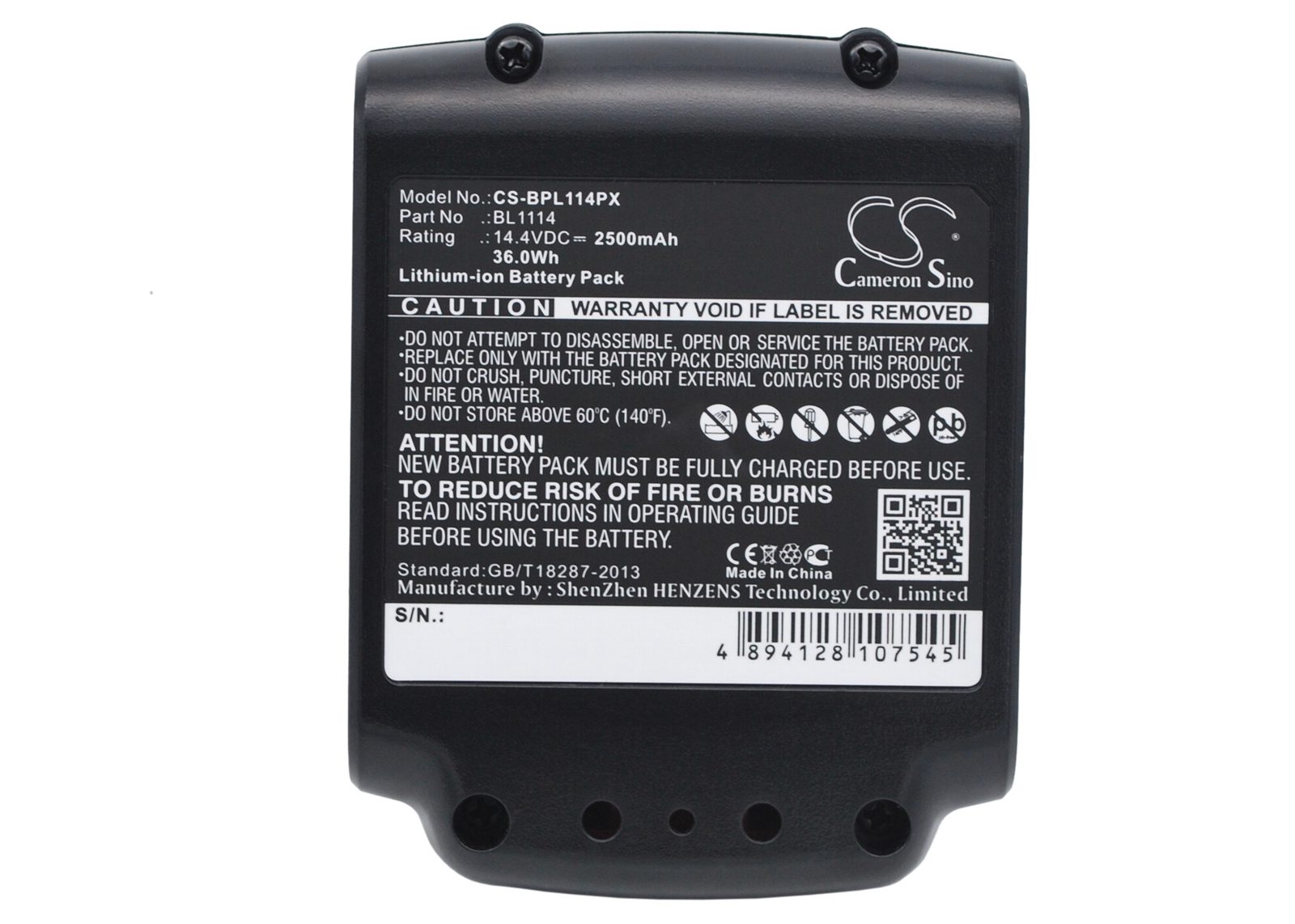 Verktygsbatteri 2500 mAh 14,4 V / batteri till Black & Decker elverktyg / ersätter BL1114 / BL1314 / BL1514 / LB16, bild 5