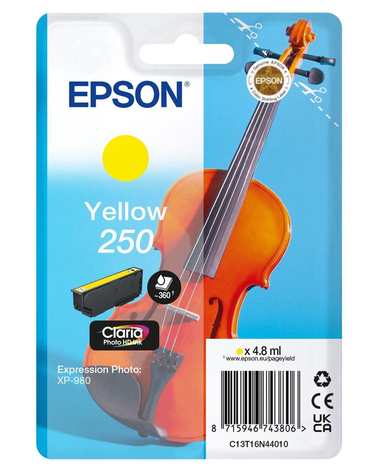 Epson 250 Gul, 4,8ml, bild 3