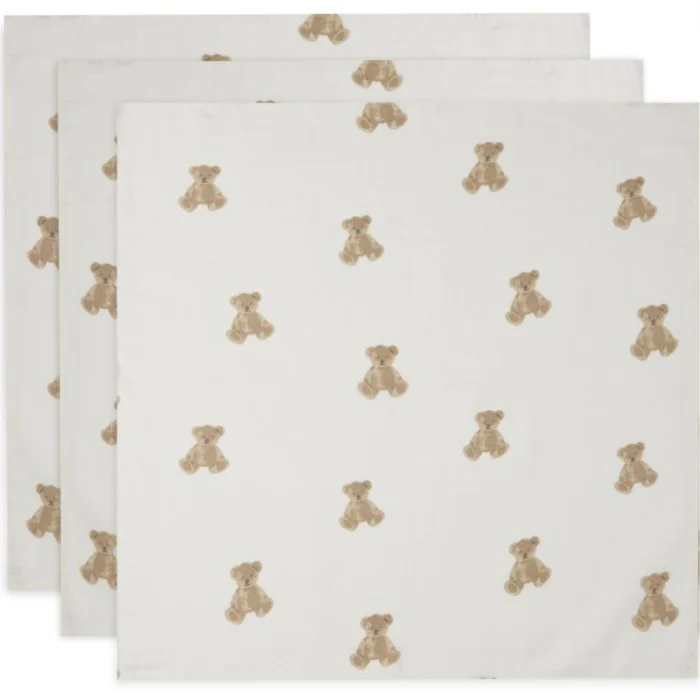 Jollein Muslinfilt 70x70cm Teddy Bear 3 st
