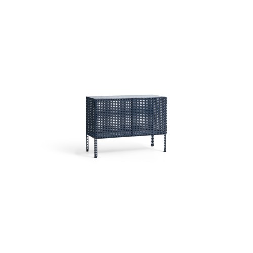 HAY - Perforated Golvskåp Litet - H 66,5cm - Stålblå
