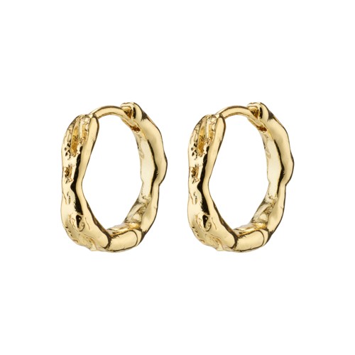 PILGRIM - EDDY Organic Shaped Small Hoops - Gold-Plated - 15 mm
