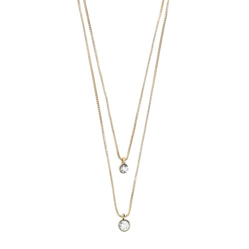 PILGRIM - Lucia 2-in-1 Crystal Necklace - Gold - 40 cm + 9 cm