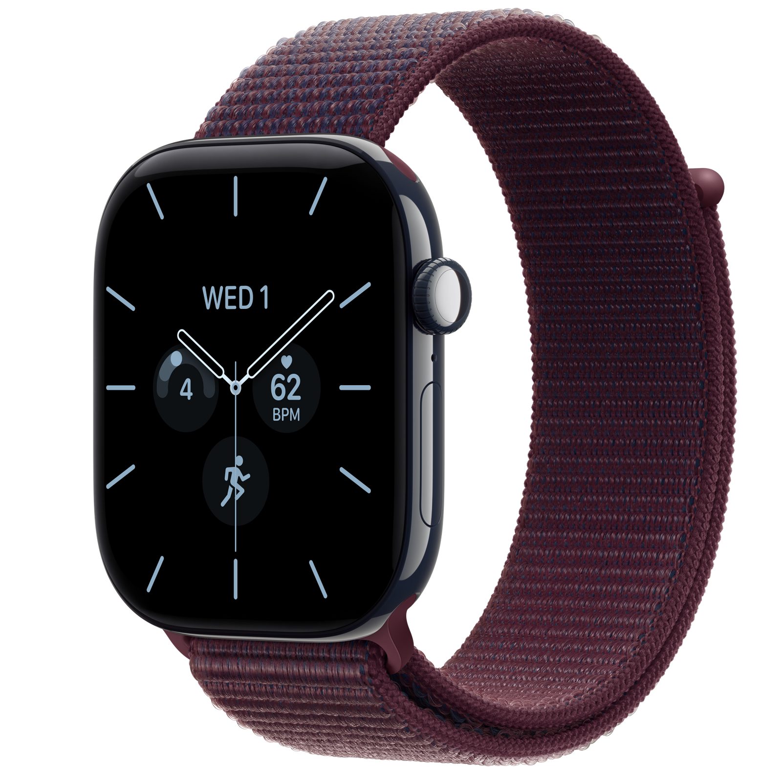 Apple Watch Series 12 (GPS + Cellular) • Keramikboett nattblå, 46 mm • Sportloop bourgogne