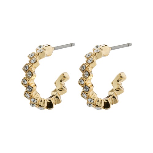 PILGRIM - ESTER Crystal Hoop Earrings - Gold Plated - 15 mm