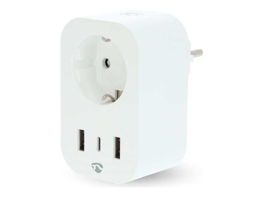 Nedis SmartLife - Smart kontakt - trådlös - Wi-Fi - 2.412 - 2.484 GHz - vit