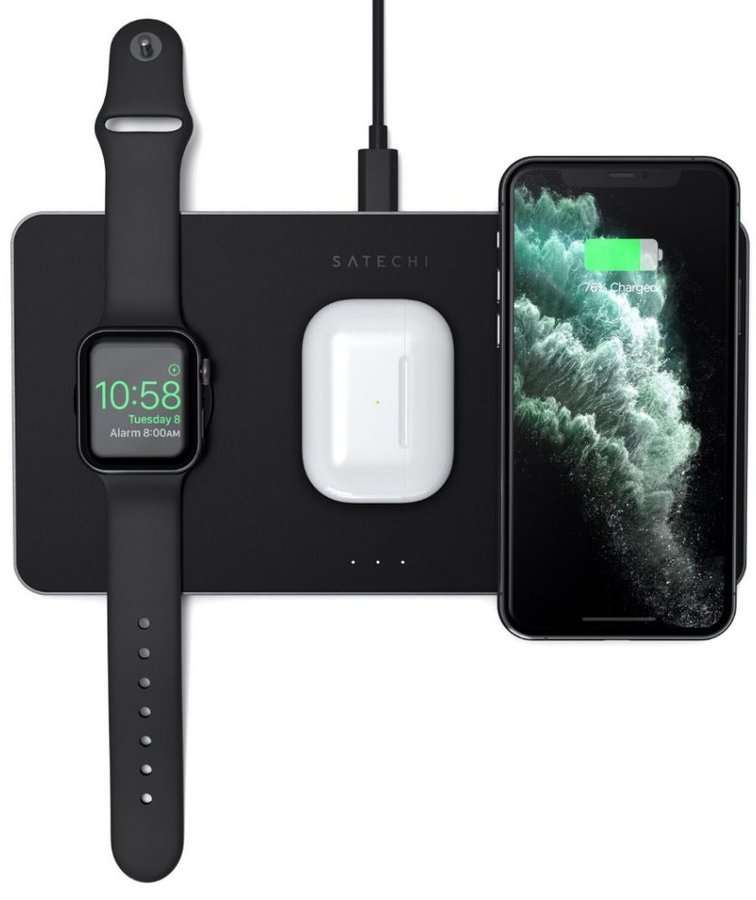 Trådlös Snabbladdare Satechi Trio, upp till 3 enheter, QI-certifierad, USB-C, 15W, bild 4