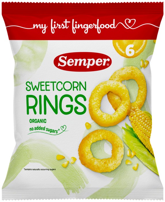SEMPER EKO Sweetcorn rings 6 mån, 20 g
