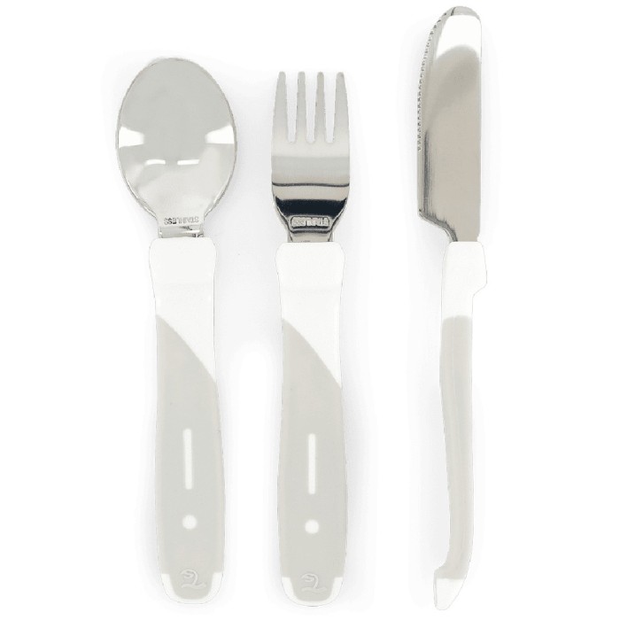 Twistshake Learn Cutlery Stainless Steel 12+m White