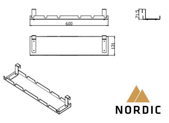 Nordic Office kabelränna 100x13x7 cm metall svart