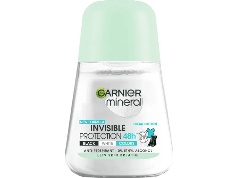 GARNIER Invisible Protection 48H Clean Cotton roll-on Antiperspirant 50 ml