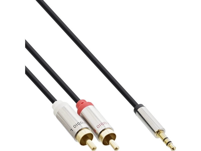 InLine 10m 3.5mm - 3.5mm, 3.5mm, 3.5mm, Hanstik, 2 x RCA, Hanstik, 10 m, Svart