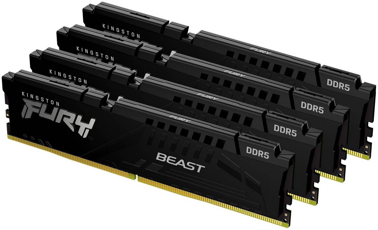 64 GB (4x16GB) DDR5-6000 Kingston FURY Beast Black CL40, XMP - Svart, bild 2