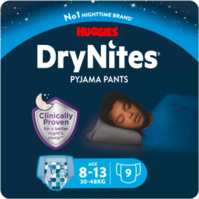 DryNites Nattblöja Boy, 8-13 år, 9 st