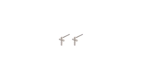PILGRIM - CLARA Crystal Cross Earrings - Silver Plated - 9 mm, bild 3