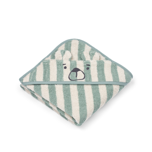 Liewood - Albert Hooded Towel - Peppermint / creme de la creme - One size