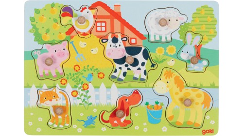 GOKI - Farm animals, lift-out puzzle - (57392), bild 3