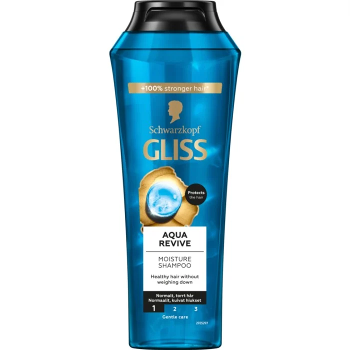 Schwarzkopf Gliss Moisture Shampoo Aqua Revive for Dry Hair to Normal Hair 250 ml