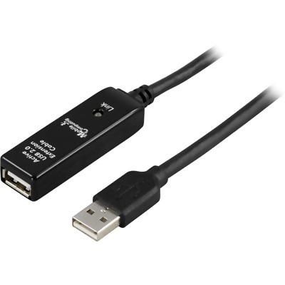 Förlängningskabel USB 2.0 aktiv, Deltaco Prime, 10 meter