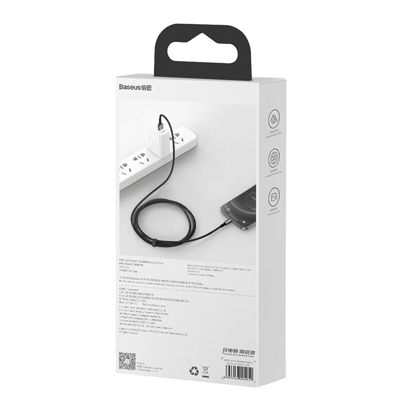 Baseus Tungsten Gold USB-A till Lightning 2.4A, 2m - Svart, bild 5