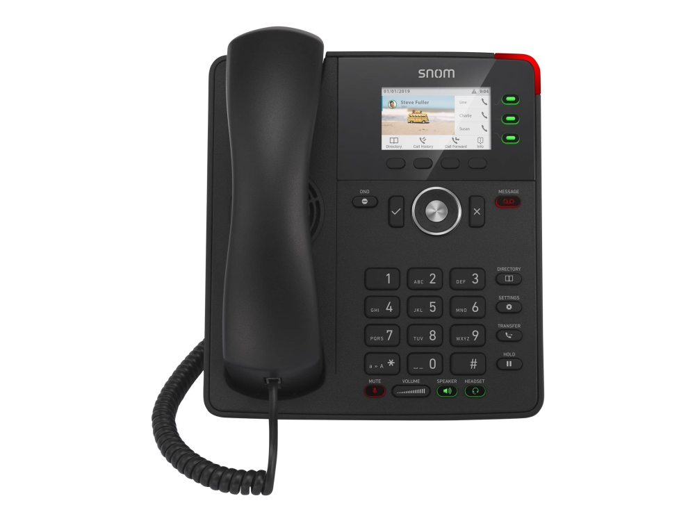 snom D717 - VoIP-telefon - 3-riktad samtalsförmåg - SIP, RTCP, SRTP - svart