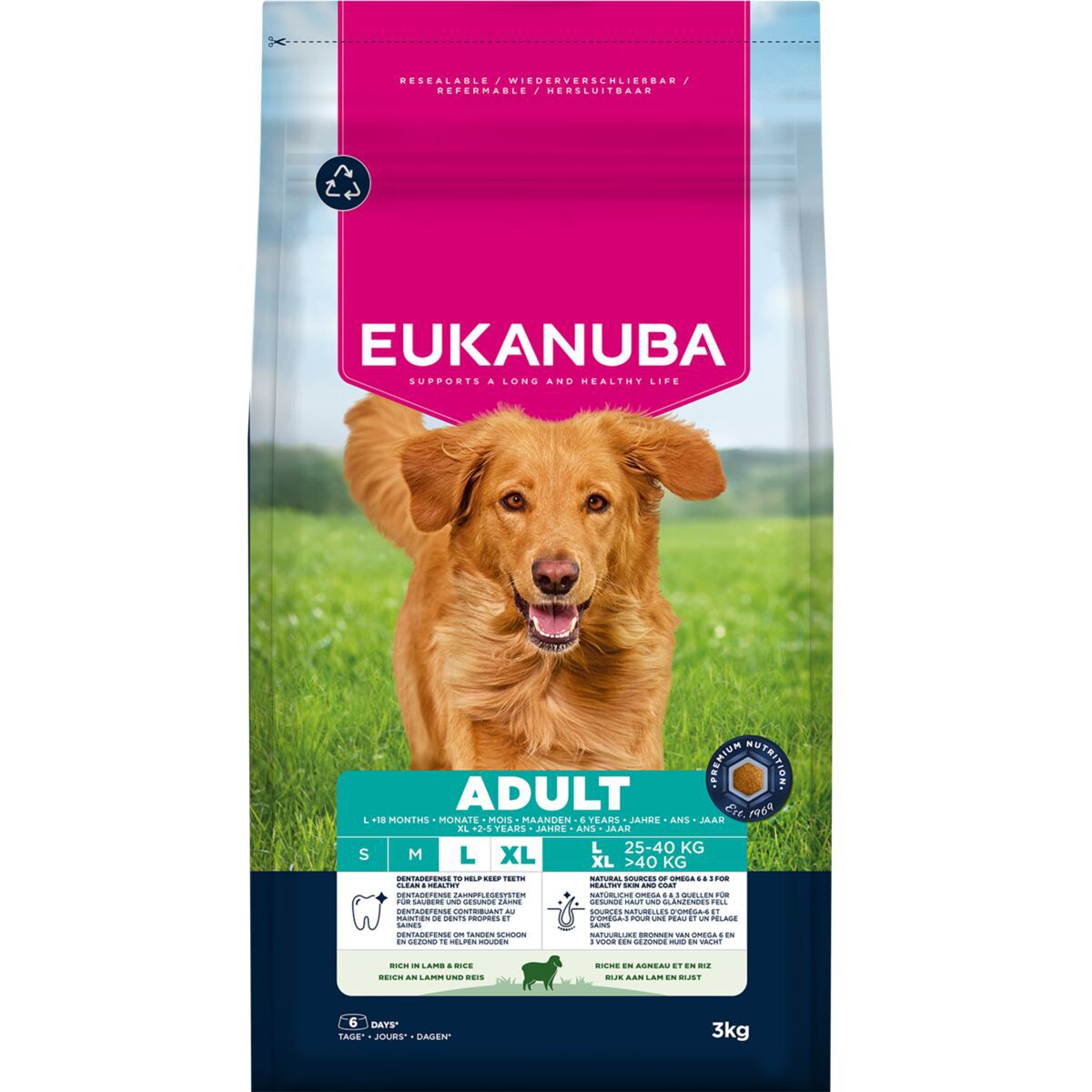 Eukanuba Dog Adult Large Breed Lamb & Rice Torrfoder till Hund 3kg
