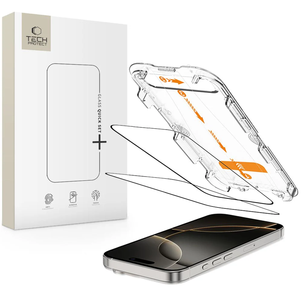 Tech-Protect Quick Set+ 2-pack härdat glas för iPhone 16 Pro