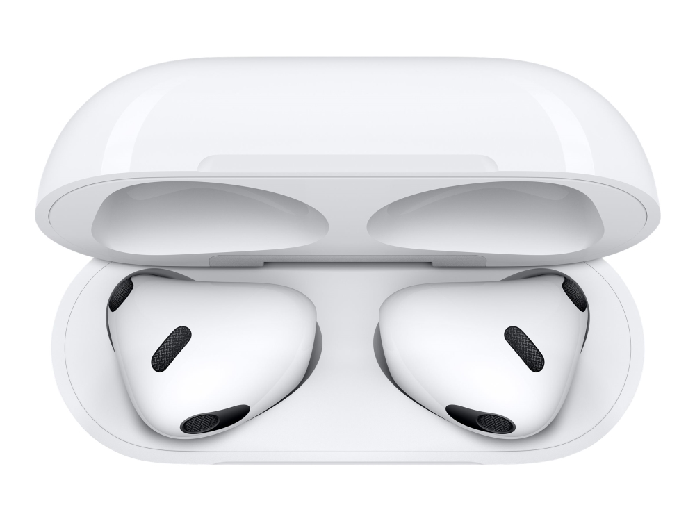 Apple AirPods with Lightning Charging Case - 3:e generationen - True wireless-hörlurar med mikrofon - öronknopp - Bluetooth - vit