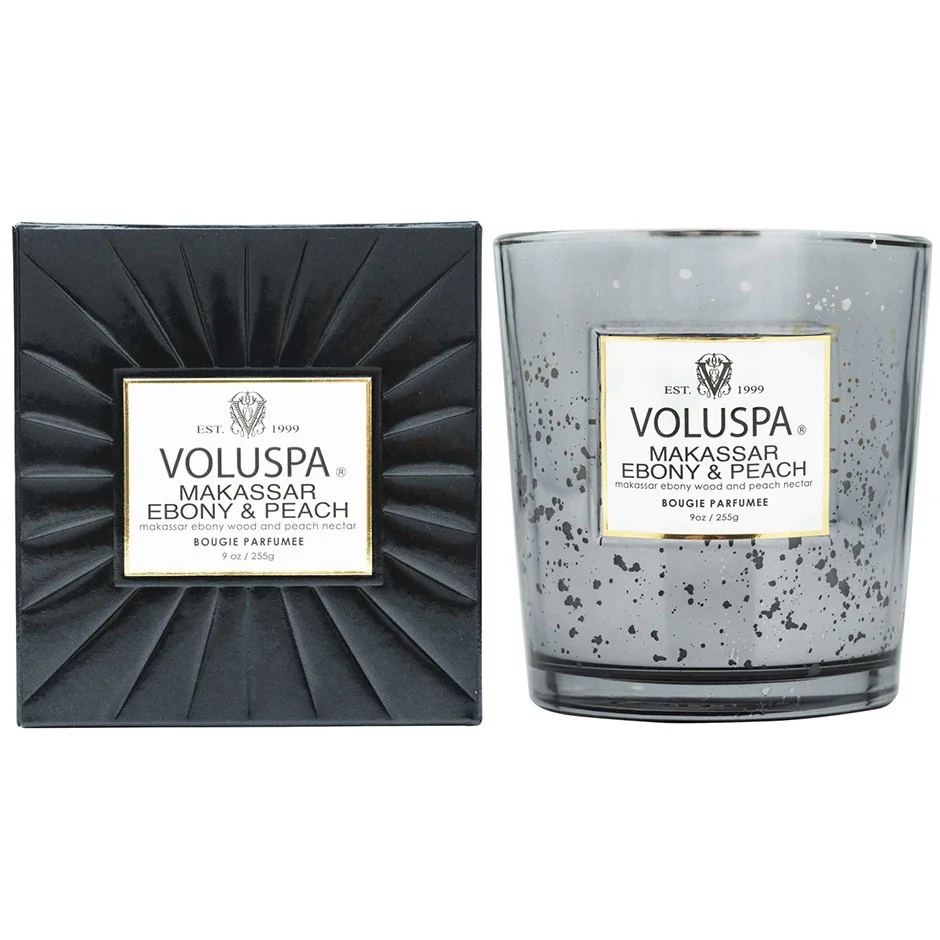 Voluspa Boxed Candle Makassar Ebony & Peach 60h 255 g