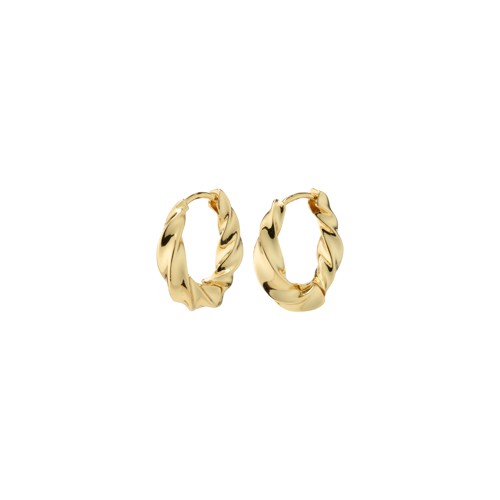 PILGRIM - Taffy Swirl Hoop Earrings - Gold-Plated - Medium