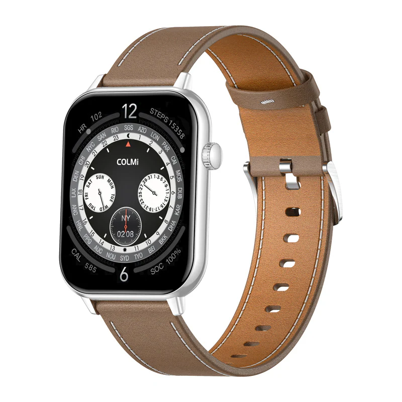Colmi C28 Smartwatch Brown Leather Strap