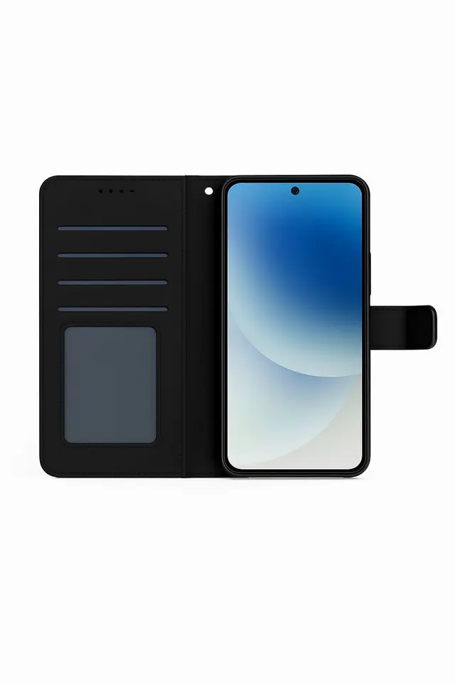 Snapcase Samsung A36 leather wallet 4 card (Black)
