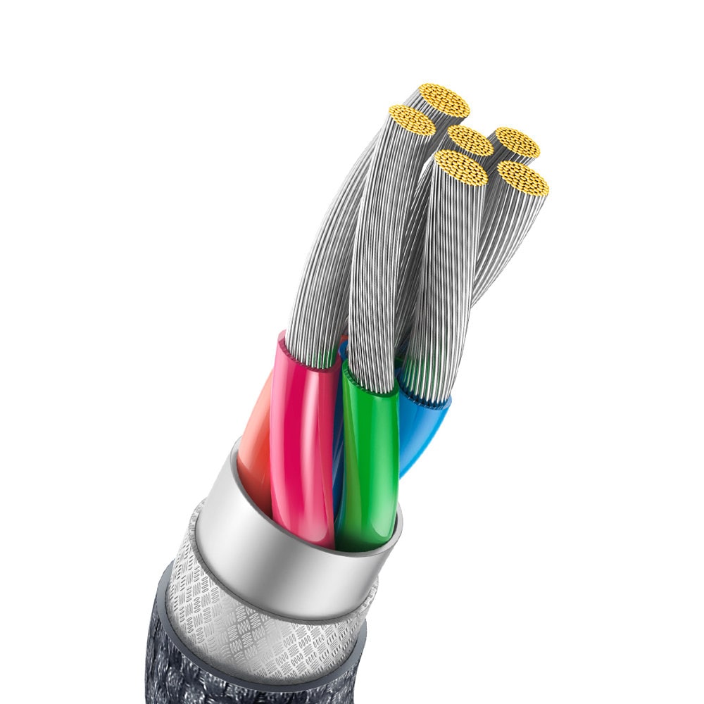 Baseus Crystal Shine USB-kabel för snabbladdning och dataöverföring USB A - C 100W 2m svart, bild 5