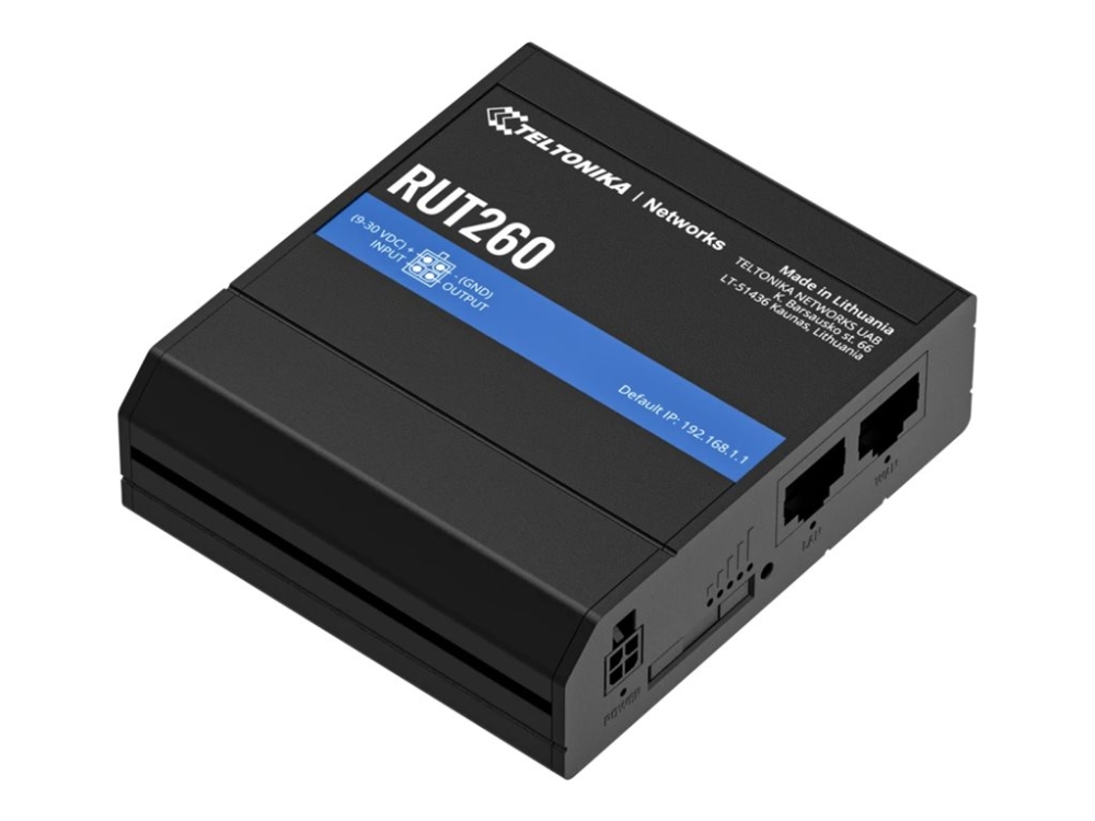 Teltonika RUT260 router LTE Cat 6 4G, 2x Ethernet LAN