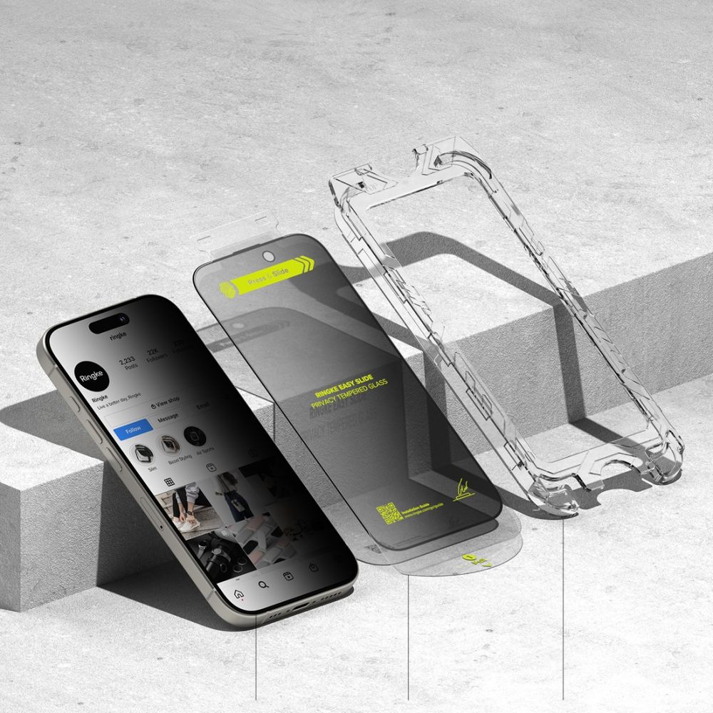 Ringke Easy Slide Privacy Glass 2-pack för iPhone 16 Pro, bild 4