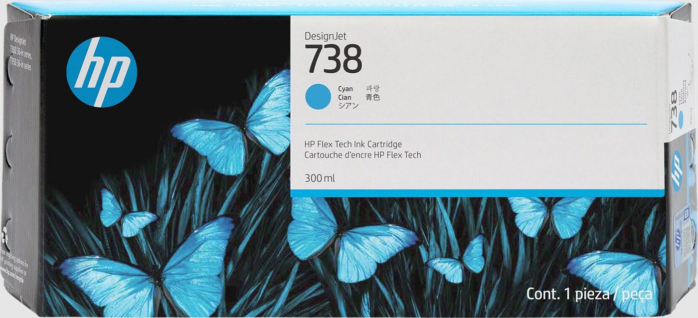 HP 738 Cyan, 300 ml, bild 2