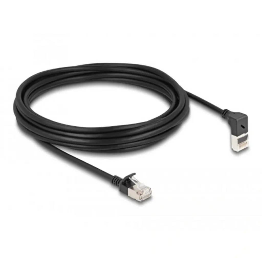 Delock Cat 6A S/FTP Slim RJ45-kabel 90° uppåtvinklad, 5m